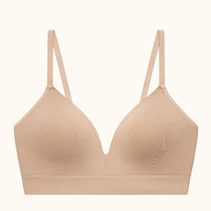 ThirdLove Taupe Form Seamless V-Neck Bra, size medium